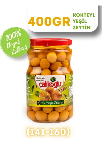 Doğal Kokteyl Yeşil Zeytin 400 gr (141-160)