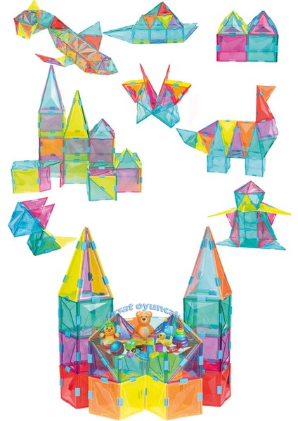 Kristal Puzzle 200 Parça Oyuncak Geometri Şekiller Eğitici Zeka Geliştirici