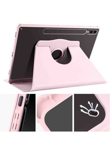 Samsung Galaxy Tab S10+PLUS SMX820 Case Kalem Bölmeli 360 Dönebilen Kapak