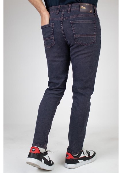 Erkek Açık Bordo Slim Fit Dar Kesim Esnek Likralı Denim Jeans Kot Pantolon Acıkvalbo