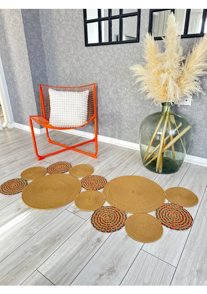 Natura El Dokuma Jüt Bohem Tarz Otantik Salon Oturma Odası Mutfak Banyo Koridor Natural Halı 100%100 Pamuk Halı