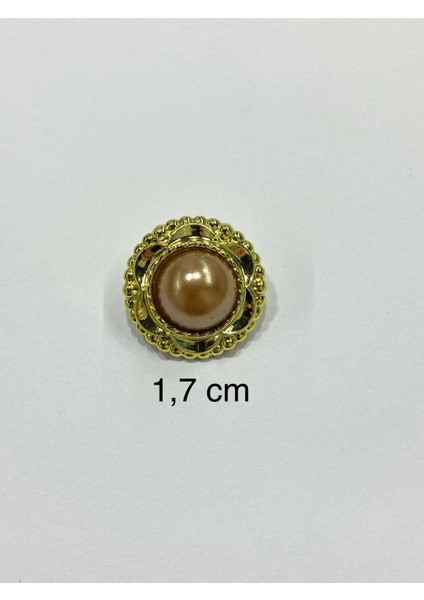 Vintage Serisi Düğme Seti / 1,7 cm 6 Lı Set (Gold - Açık Bej )