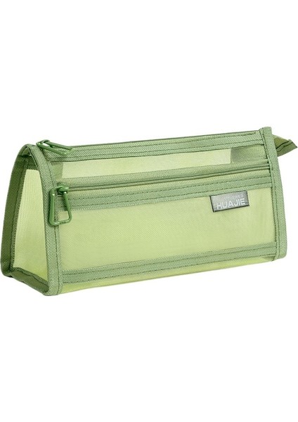 Ilkokul ve Ortaokul Öğrencileri Için Şeffaf Çift Katmanlı Örgü Muayene Çantası Japon Unisex Büyük Kapasiteli Kırtasiye ve Kalem Çantası (Yurt Dışından)