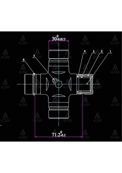 Istavroz Mafsal (Şaft) L-200 06= 4x2 4x4 (101MM x 30MM Içten Segman) (1 Adet) (Oem No: Gum-99)