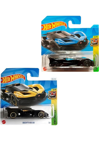 2 Araç Bugatti Bolide Set - Sarı & Lacivert (1/64)