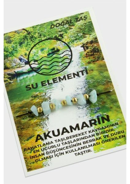 Su Elementi Akuamarin Doğaltaşlı Ip Bileklik