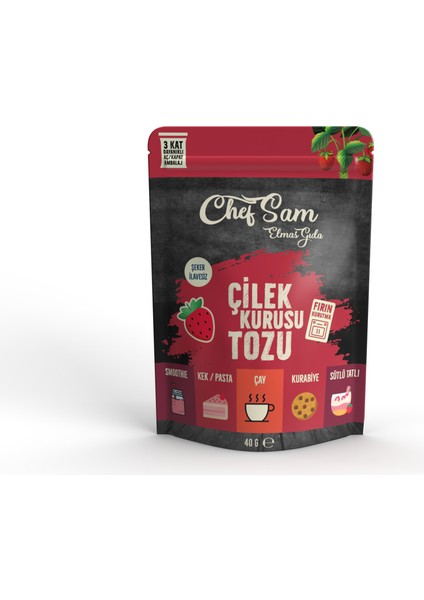 Chef Sam Çilek Kurusu Tozu 40 gr