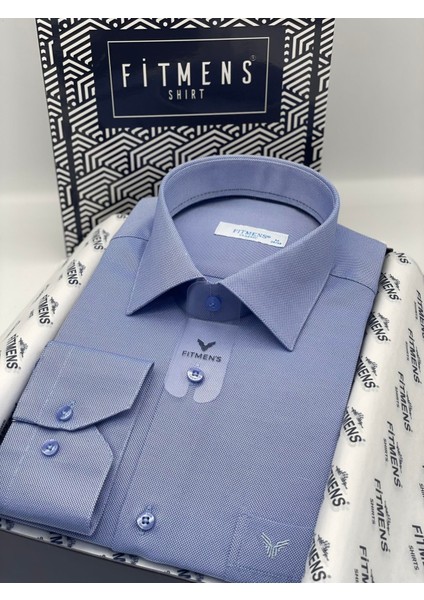 Klasik Uzun Kol Oxford Hediye Kutulu Kolay Ütülenebilir Erkek Gömlek - Koyu Mavi fiyatları