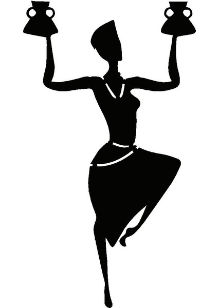 Autosticker^#Afrikalı Kadın (Oto-Motor-Laptop-Duvar-Dekor) (Tip 4) 30 X 54 Cm