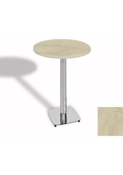 Tokyo Bistro Werzalit Masa Yuvarlak 60 cm (Kromnikel) - Golden Marble