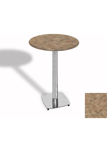 Tokyo Bistro Werzalit Masa Yuvarlak 70 cm (Kromnikel) - Edgy Wood