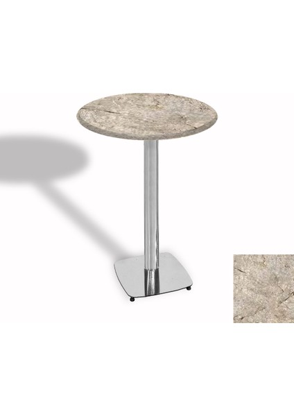 Tokyo Bistro Werzalit Masa Yuvarlak 60 cm (Kromnikel) - Scala Marble