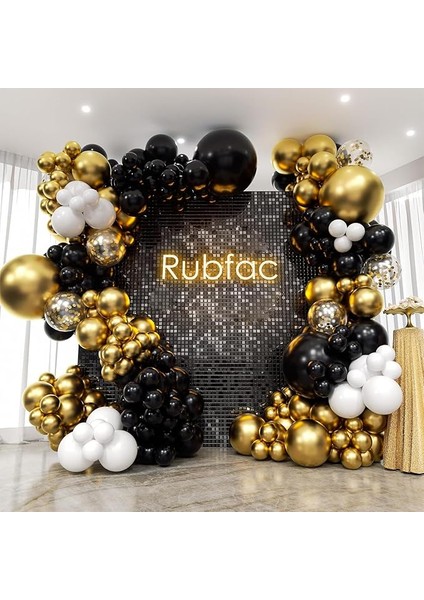 10 adet Siyah - Beyaz- Konfetili şeffaf balon , Metalik gold balon Kaliteli Balon Seti fırsatları