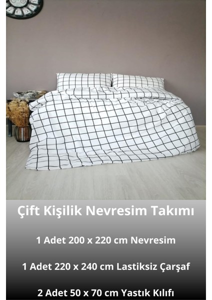 Latte Tekstil Sunrise Çift Kişilik Pamuklu, Desenli Kumaş Kombin Nevresim Takımı