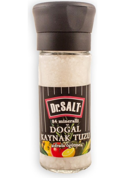 Dr. Salt 84 Mineralli Doğal Kaynak Tuzu - Seramik Değirmen 110 Gr. - Cam (Doldurulabilir)