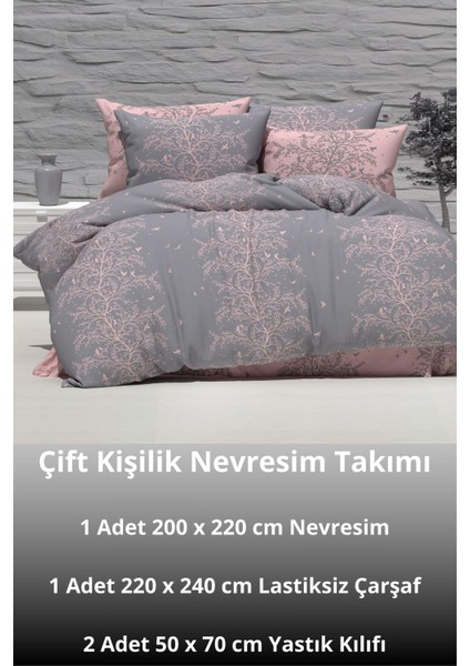 Latte Tekstil Sunrise Çift Kişilik Pamuklu, Desenli Kumaş Kombin Nevresim Takımı