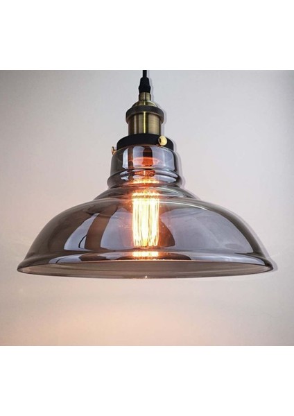 modern,rustik,vintage mutfak,oda,cafe,oteller için füme 1xe27 cam sarkıt avize çap:28cm