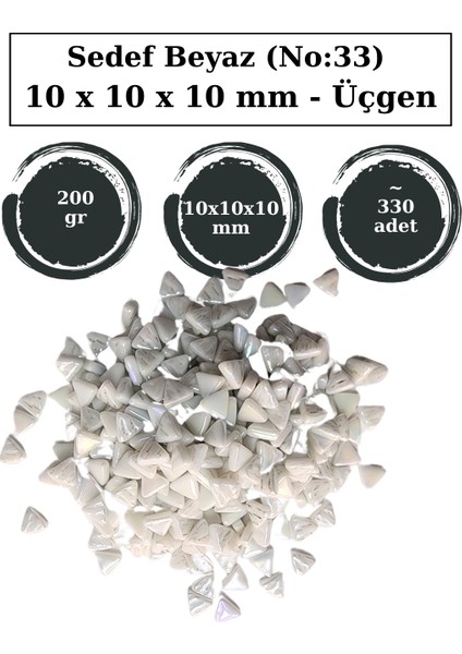Sanatsal Mozaik Çalışmalarınız Için 10X10 X10 mm - Üçgen Cam Mozaik Taşı (200 Gr)