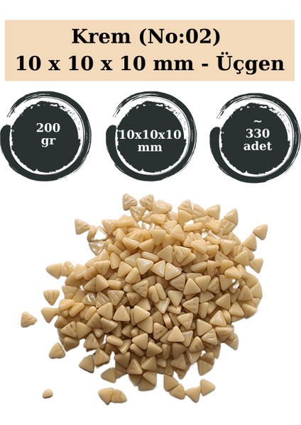 Sanatsal Mozaik Çalışmalarınız Için 10X10 X10 mm - Üçgen Cam Mozaik Taşı (200 Gr)