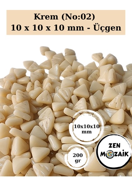 Sanatsal Mozaik Çalışmalarınız Için 10X10 X10 mm - Üçgen Cam Mozaik Taşı (200 Gr) fiyatları