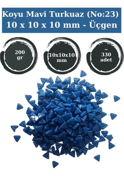 Sanatsal Mozaik Çalışmalarınız Için 10X10 X10 mm - Üçgen Cam Mozaik Taşı (200 Gr)