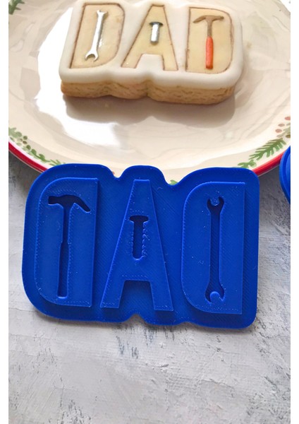 Dad Yazılı Hamur Şekillendirici Kurabiye Kalıbı, Seramik, Şeker Hamuru, Oyun Hamuru, 8x6 cm modelleri