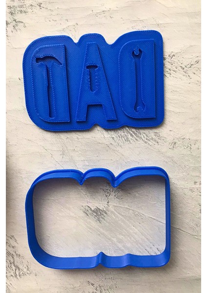 Dad Yazılı Hamur Şekillendirici Kurabiye Kalıbı, Seramik, Şeker Hamuru, Oyun Hamuru, 8x6 cm fırsatları