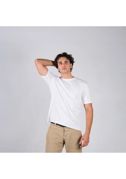 BafacoTekstil %100 Pamuklu Beyaz Basic T-Shirt Erkek / Kadın indirimleri