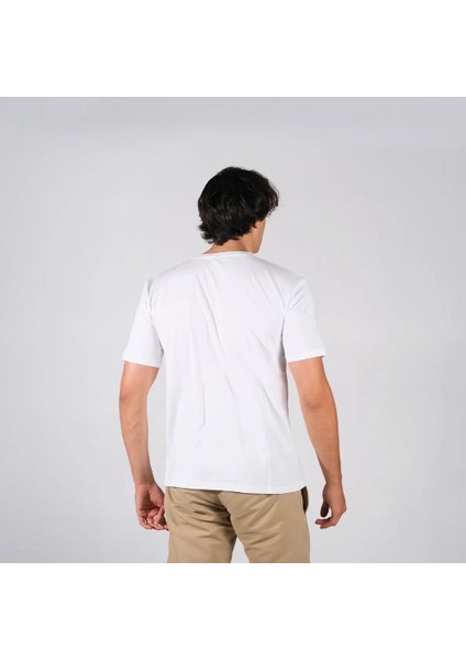 BafacoTekstil %100 Pamuklu Beyaz Basic T-Shirt Erkek / Kadın