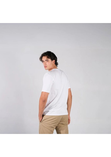 BafacoTekstil %100 Pamuklu Beyaz Basic T-Shirt Erkek / Kadın