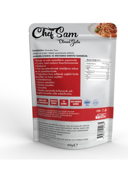 Chef Sam Domates Tozu 60 G