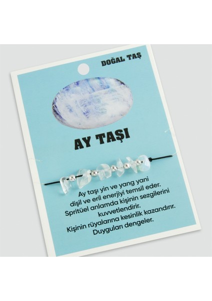 Ay Taşı Doğaltaşlı Ip Bileklik