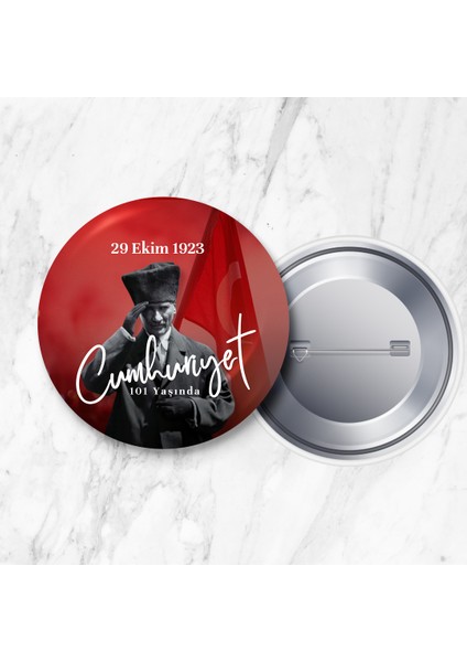 Balon Ilaveli Kartlı 29 Ekim Cumhuriyet Bayramı Iğneli Yaka Rozeti 58 mm (Model No: 02) fiyatları