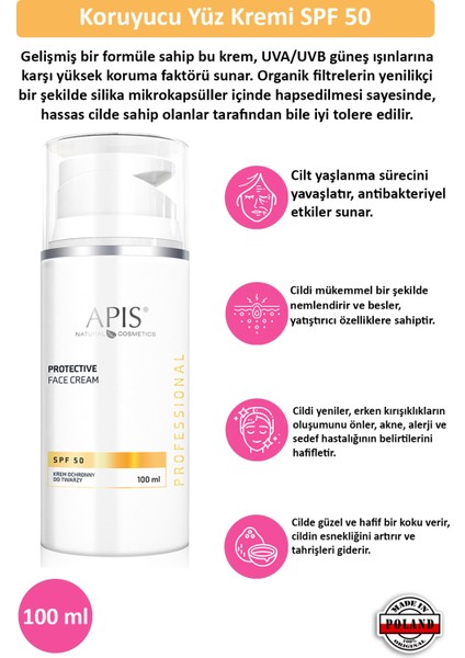 Güneş Koruyucu Yüz Kremi SPF 50 - 100ml