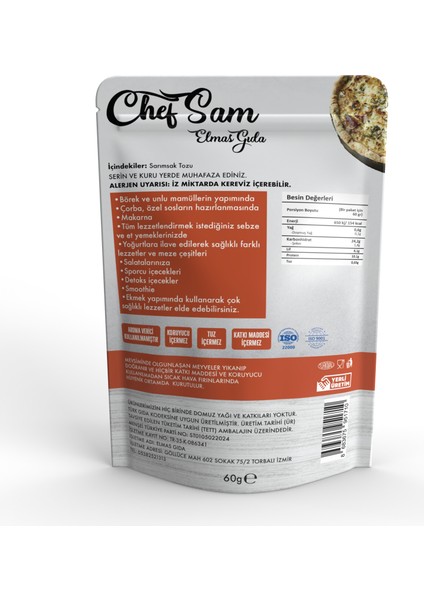 Chef Sam Sarımsak Tozu 60 G