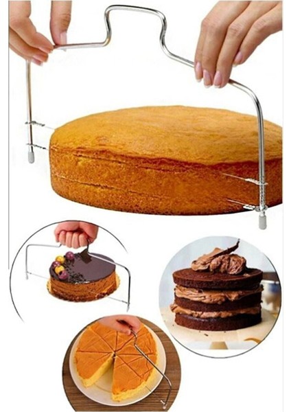 Pasta, Kek Kesme Testeresi, Kek Dilimleyici, 30 cm +1 Kesme Teli