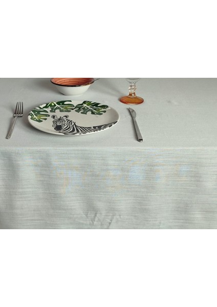 160*220 cm Açık Gri Ince Polyester Masa Örtüsü(Lm)