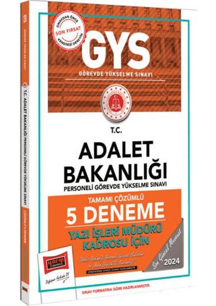 2024 GYS Adalet Bakanlığı Yazı İşleri Müdürü Kadrosu Için Tamamı Çözümlü 5 Deneme