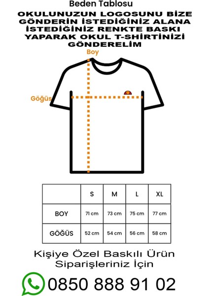 Okula Özel Baskılı Kız Cocuk T-Shirt Pamuk Tüm Okullar Için Özel Baskı
