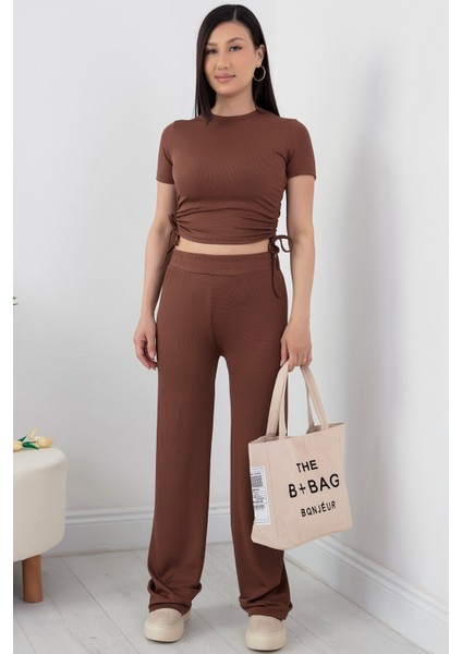 Yan Büzgülü Crop Ikili Takım 6775