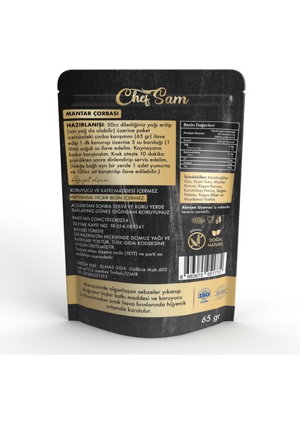 Chef Sam Glütensiz Mantar Çorbası 65 G