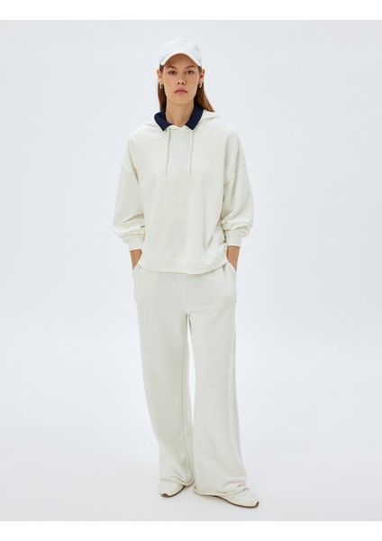 Kapşonlu Sweatshirt Basic Uzun Kollu Üç Iplik Pamuklu fiyatları