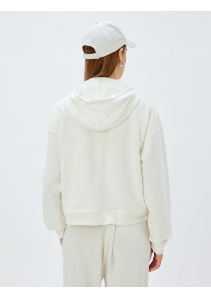 Kapşonlu Sweatshirt Basic Uzun Kollu Üç Iplik Pamuklu fırsatları