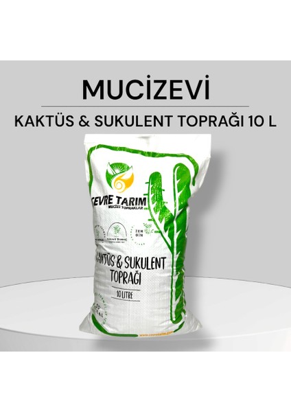 Çevre Tarım Mucizevi 10L Kaktüs Sukulent Toprağı - Yavaş Salınımlı Yüksek Drenajlı