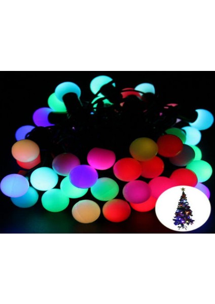 Toptan Bulurum 5 Metre 28 LED Fişli Rgb Mini Top LED Siyah Kablo