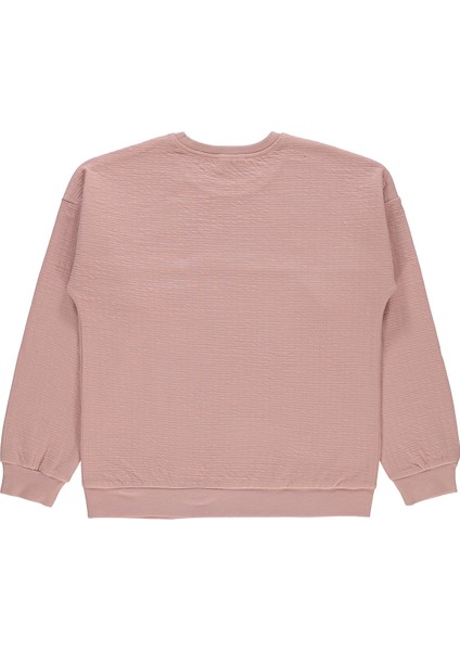 Kız Çocuk Sweatshirt 10-13 Yaş Pudra