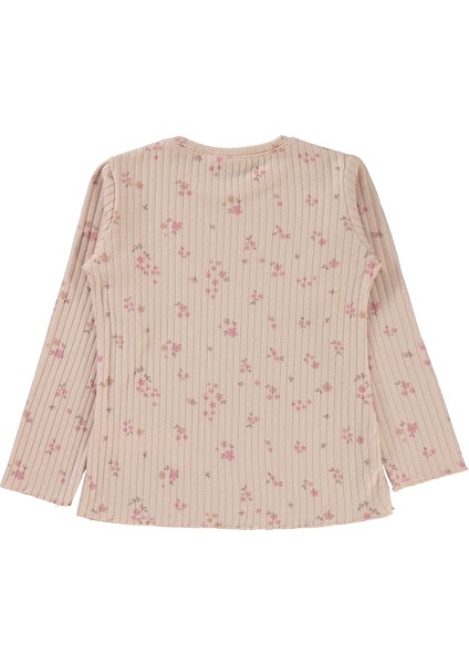 Kız Çocuk Sweatshirt 6-9 Yaş Pudra