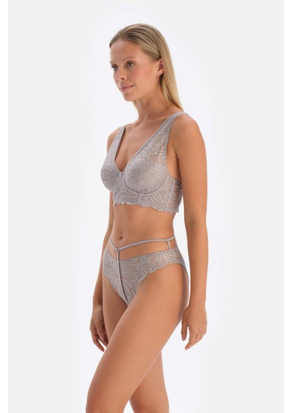 Açık Gri Dantel Detaylı Brazılıan Külot modelleri