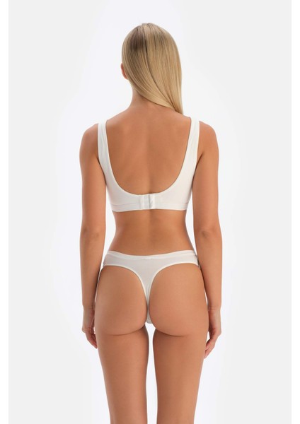 Kırık Beyaz Mıcromodal Thong Külot fiyatları