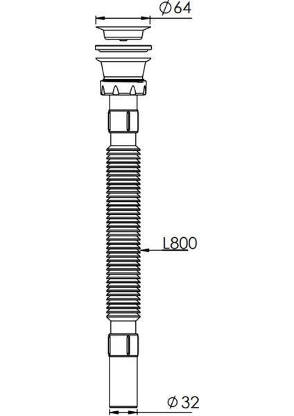 Gpd SFN02 Körüklü Lavabo Sifonu (Paslanmaz Vidalı) - Bellows Siphon